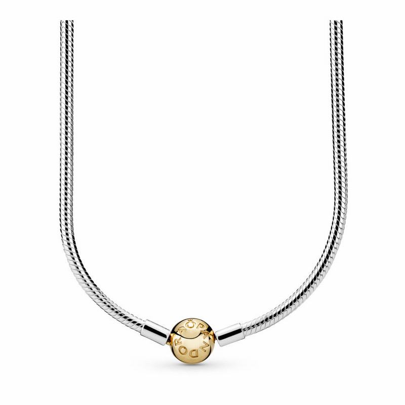 Pandora Charm Necklace With 14k Gold Clasp - Two Tone - Canada | BE7651UZ